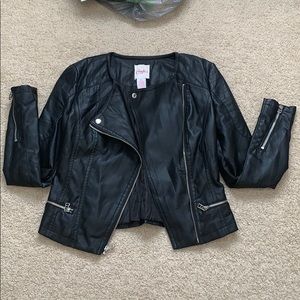 Black leather jacket